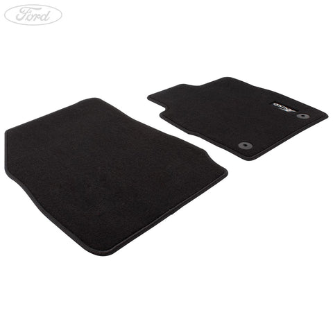 GENUINE FORD 2401520 FIESTA FRONT BLACK VELOUR FLOOR MATS WITH LOGO 2012-2019 | ML Performance UK