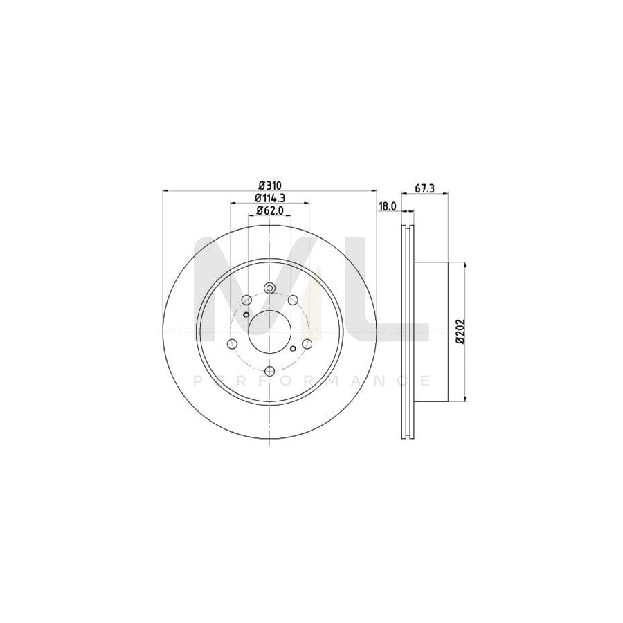 HELLA 8DD 355 112-881 Brake Disc Internally Vented, without wheel hub, without wheel studs | ML Performance Car Parts