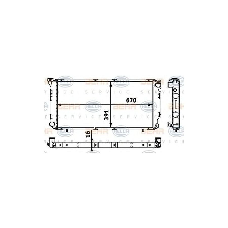 Hella 8MK 376 718-441 Engine Radiator For Subaru Legacy