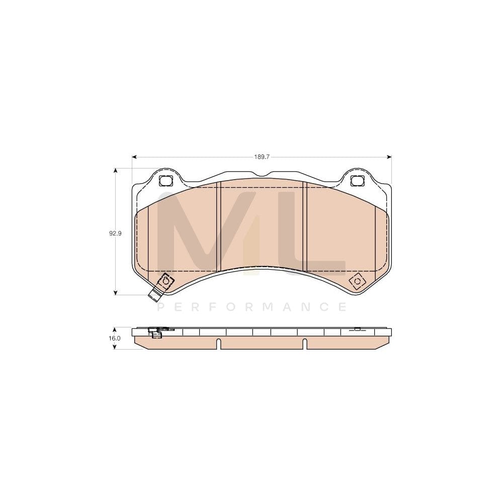 TRW Gdb4450 Brake Pad Set With Acoustic Wear Warning | ML Performance Car Parts