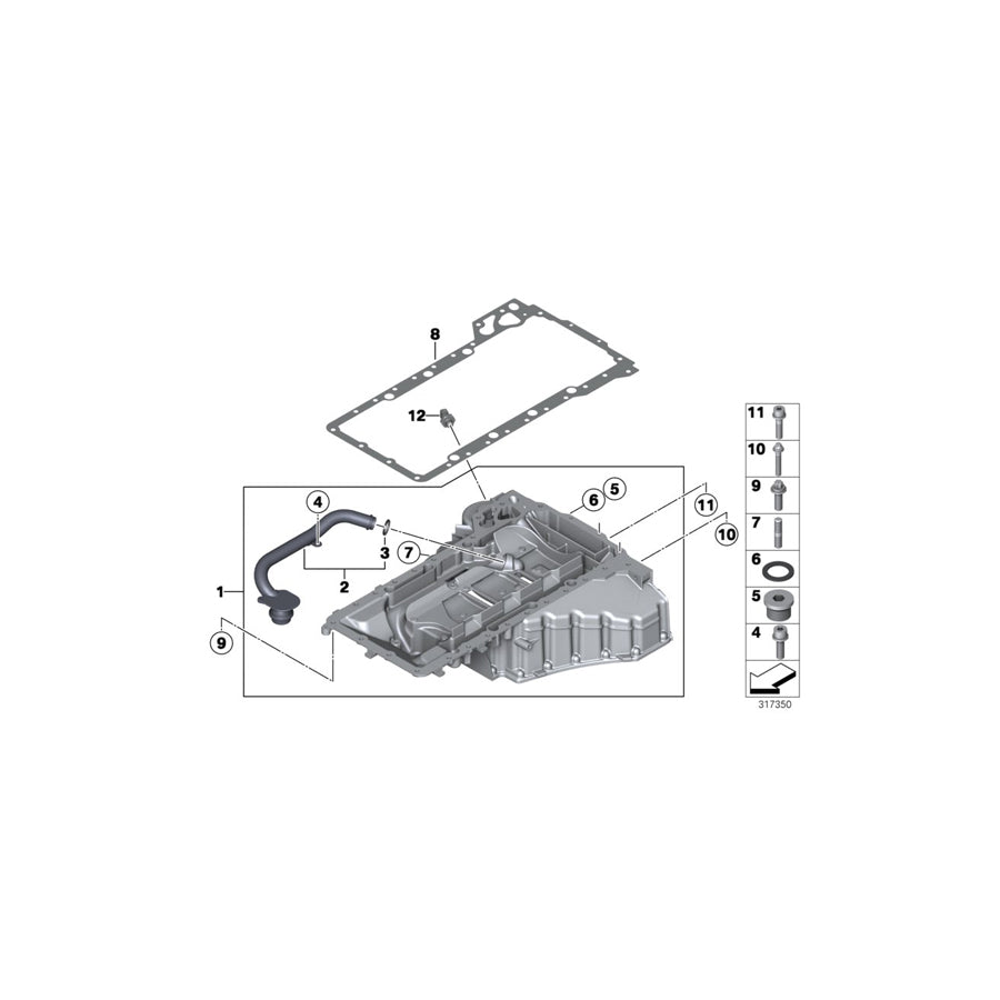 Genuine BMW 11137843141 F10 F12 Oil Pan Upper Part (Inc. M5 & M6) | ML Performance UK Car Parts