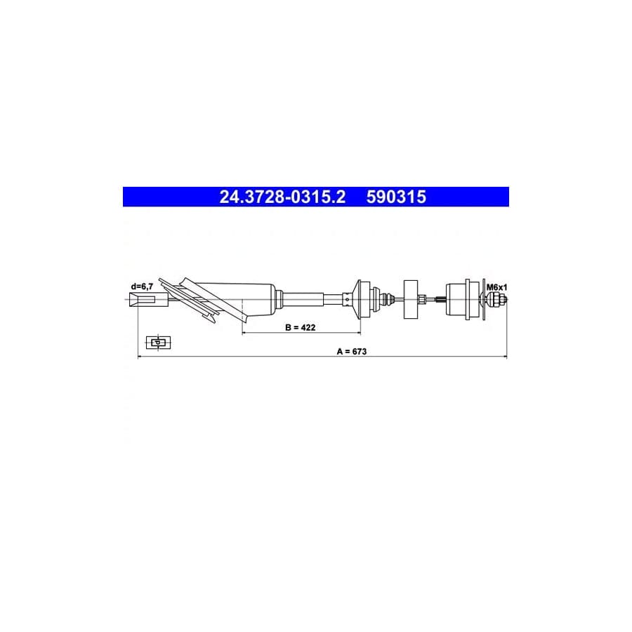 ATE 24.3728-0315.2 Clutch Cable