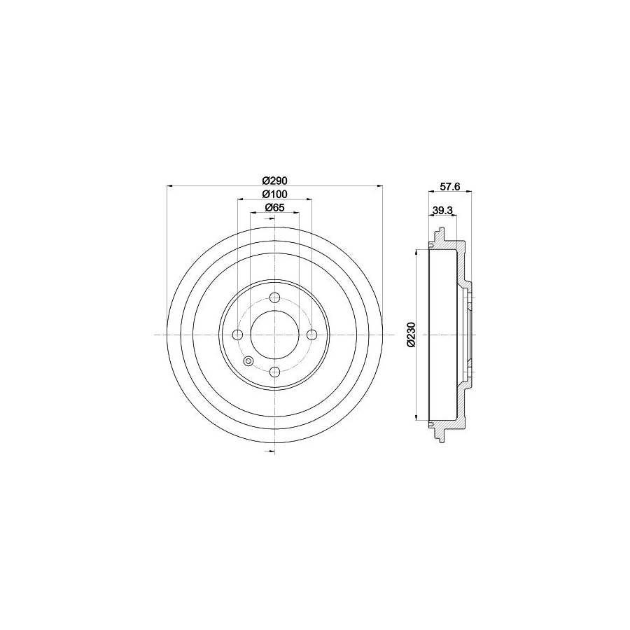 Hella 8DT 355 300-811 Brake Drum