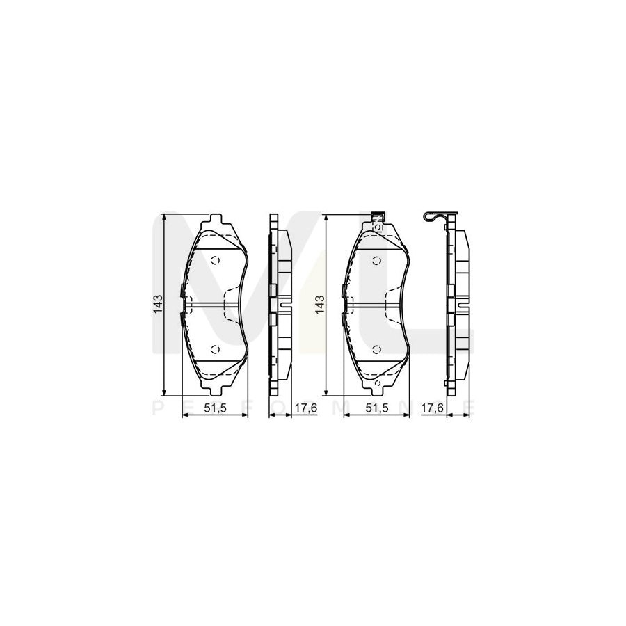 Bosch 0986495059 Brake Pad Set With Acoustic Wear Warning, With Mounting Manual BP1486 | ML Performance Car Parts