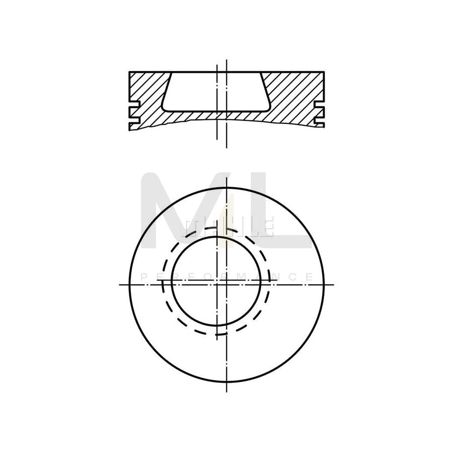 MAHLE ORIGINAL 002 98 01 Piston 98,0 mm, with piston ring carrier, without cooling duct | ML Performance Car Parts