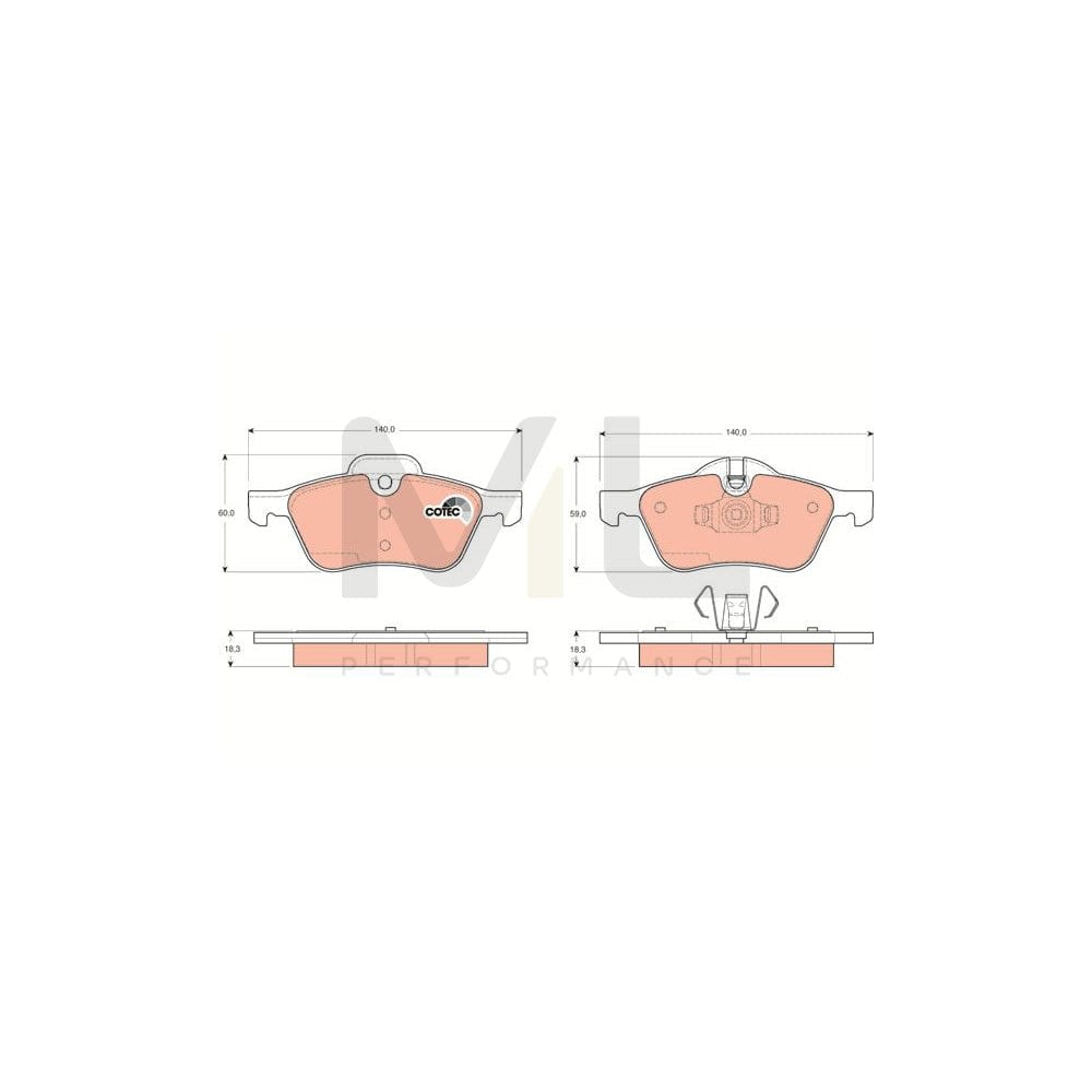 TRW Cotec Gdb1476 Brake Pad Set Prepared For Wear Indicator | ML Performance Car Parts