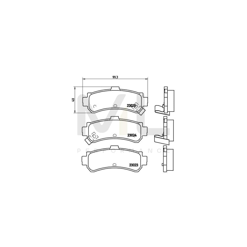 Brembo P 56 035 Brake Pad Set For Nissan Almera With Acoustic Wear Warning | ML Performance Car Parts