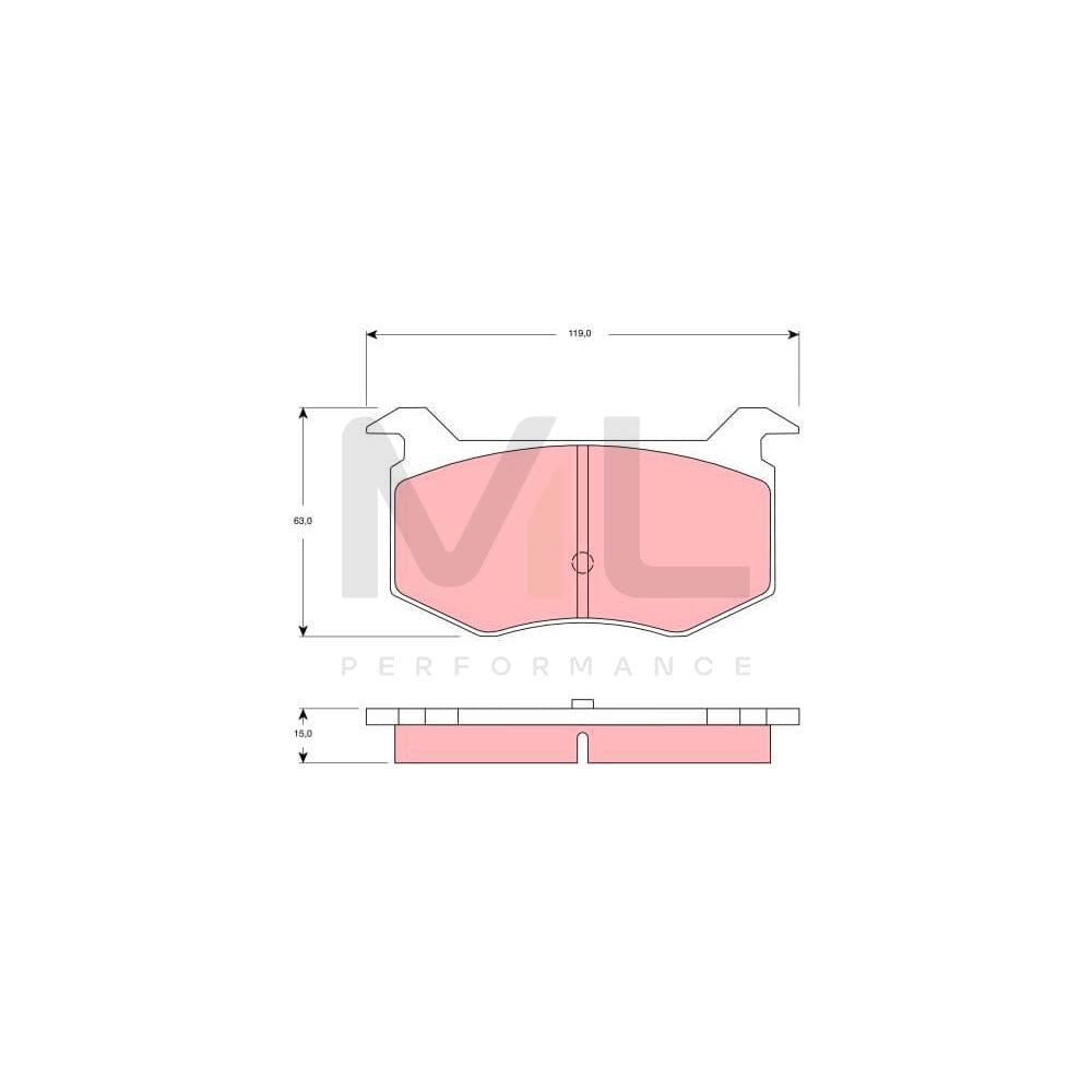 TRW Gdb1256 Brake Pad Set Not Prepared For Wear Indicator | ML Performance Car Parts