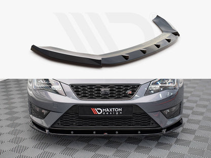 Maxton Design SE-LE-3-FR-ST-FD1T Front Splitter V.1 Seat Leon Fr / Cupra MK3 (2012-2016) | ML Performance UK Car Parts