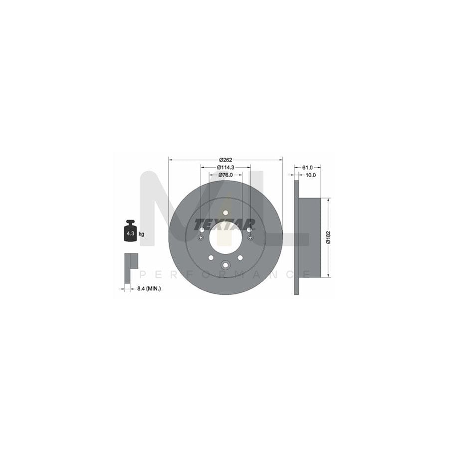 TEXTAR PRO 92240803 Brake Disc Solid, Coated, without wheel hub, without wheel studs | ML Performance Car Parts