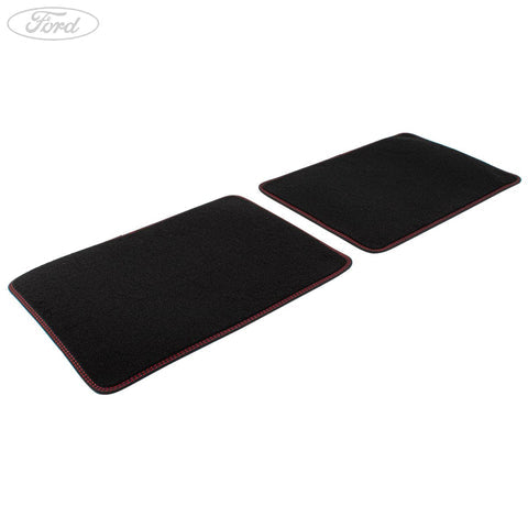 GENUINE FORD 2399669 FOCUS PREMIUM VELOURS FLOOR MATS REAR, BLACK WITH RED STITCHING | ML Performance UK