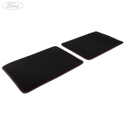 GENUINE FORD 2399669 FOCUS PREMIUM VELOURS FLOOR MATS REAR, BLACK WITH RED STITCHING | ML Performance UK