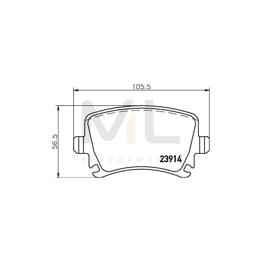 Hella 8DB 355 011-771 Brake Pad Set Prepared For Wear Indicator, With Brake Caliper Screws, With Accessories | ML Performance Car Parts