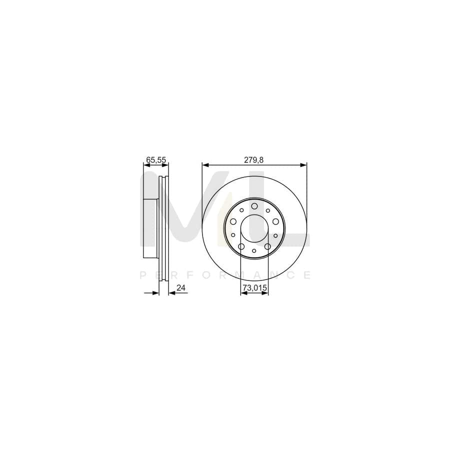 BOSCH 0 986 479 S70 Brake Disc Vented, Oiled | ML Performance Car Parts