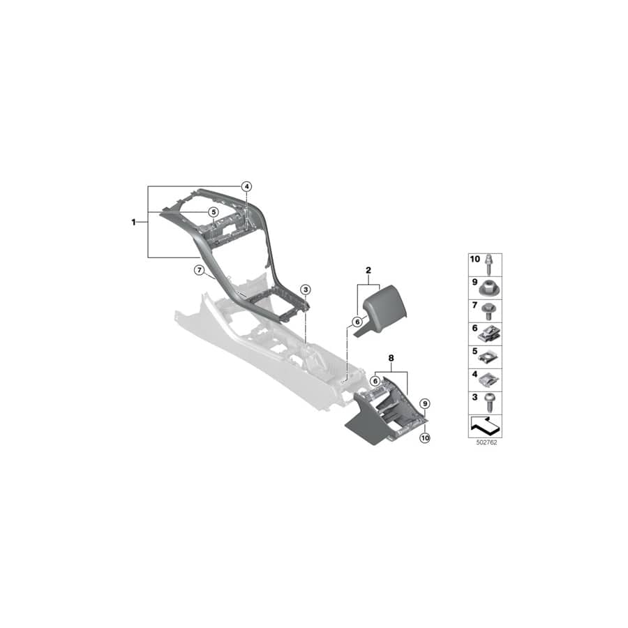 Genuine BMW 51166996373 G15 F91 G14 Cover Centre Console, Rear ELFENBEINWEISS (Inc. 840i, M850iX & 840iX) | ML Performance UK Car Parts