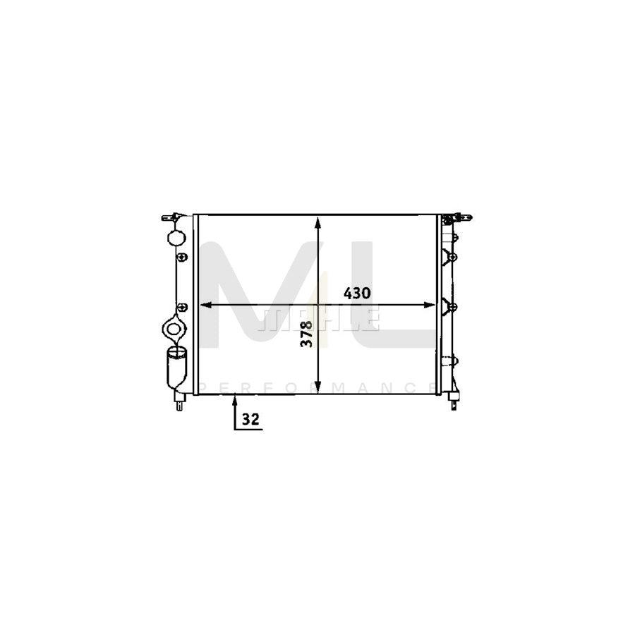 MAHLE ORIGINAL CR 476 000S Engine radiator with screw, Mechanically jointed cooling fins, Automatic Transmission, Manual Transmission | ML Performance Car Parts