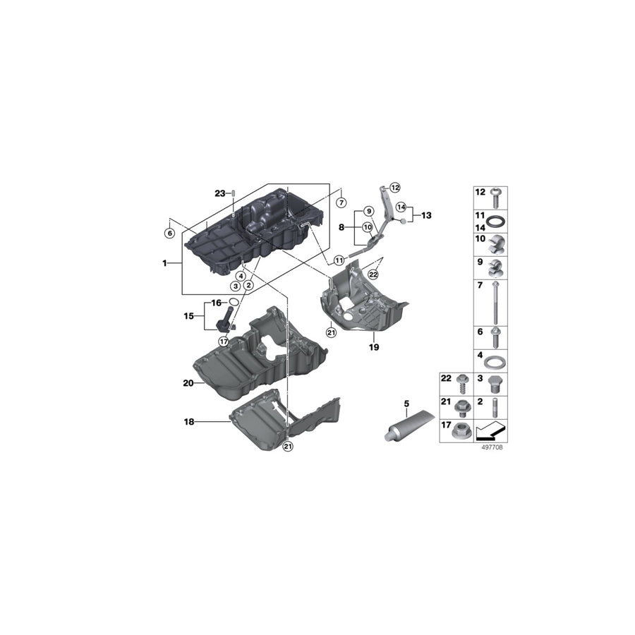 Genuine BMW 11138595458 F36 F32 F33 Oil Pan (Inc. 330d & 430d) | ML Performance UK Car Parts