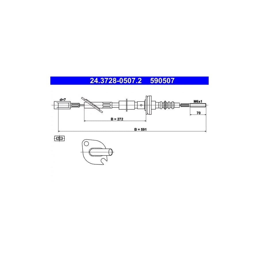 ATE 24.3728-0507.2 Clutch Cable