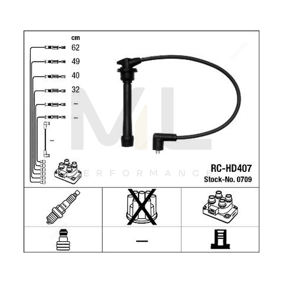 NGK Ignition Cable Kit RC-HD407 (NGK0709) | ML Car Parts UK | ML Performance