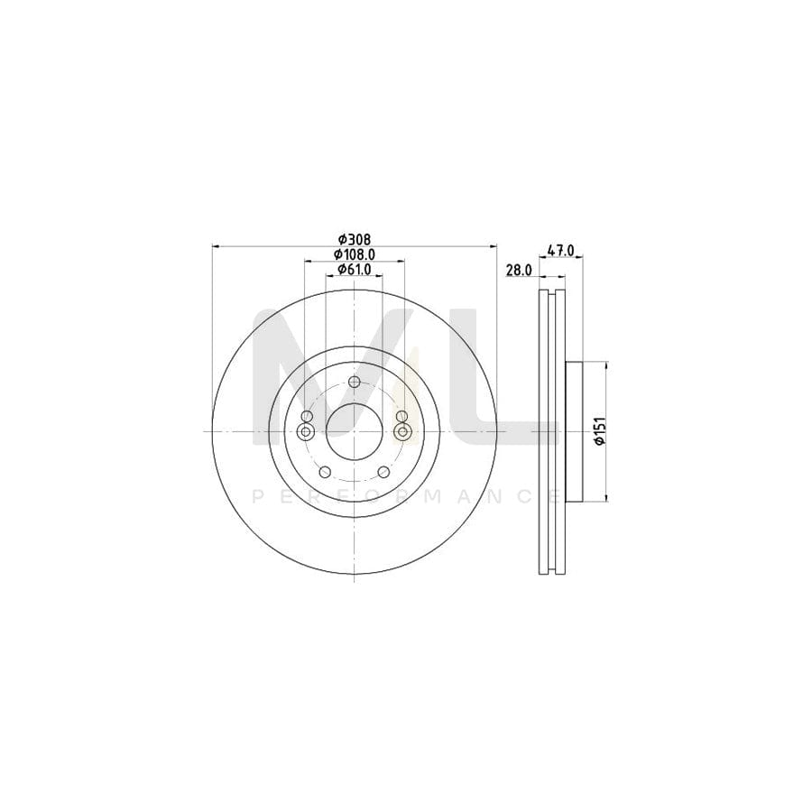 HELLA 8DD 355 113-741 Brake Disc for RENAULT LAGUNA Externally Vented, without wheel hub, without wheel studs | ML Performance Car Parts