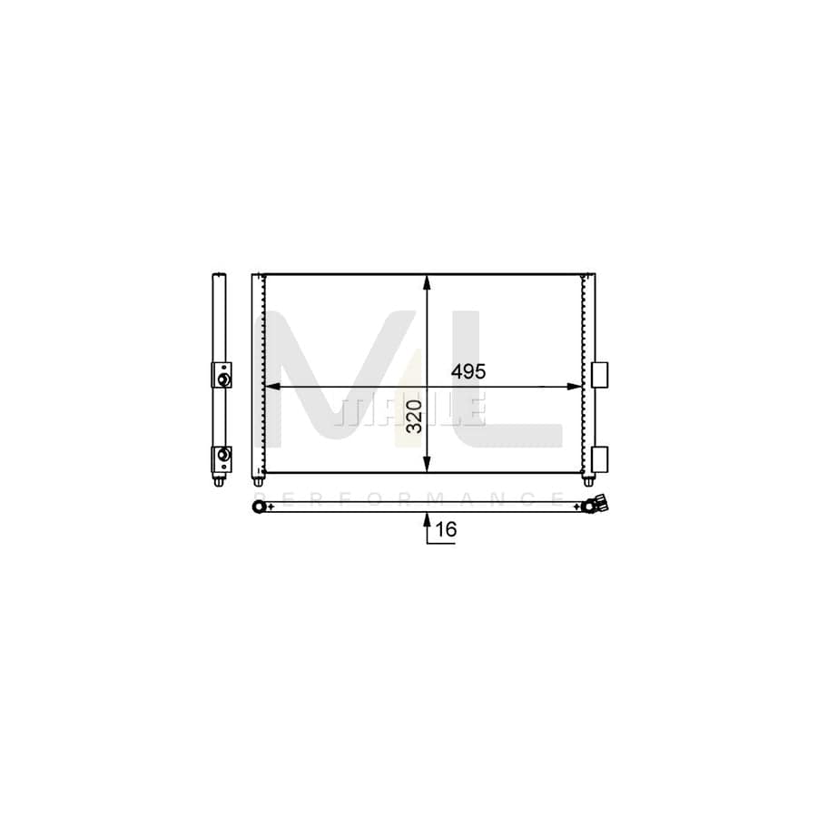 MAHLE ORIGINAL AC 371 000S Air conditioning condenser without dryer | ML Performance Car Parts