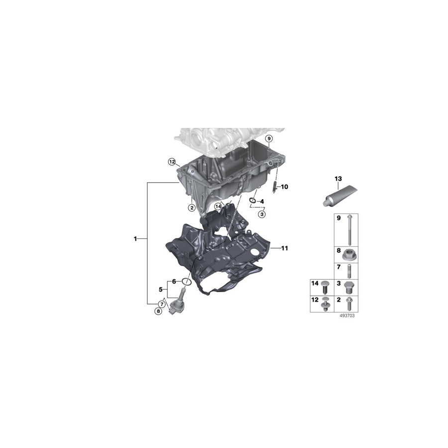 Genuine BMW 11138580124 G21 G30 G02 Oil Pan AWD (Inc. X6 30iX, X4 20iX & X3 20i 1.6) | ML Performance UK Car Parts