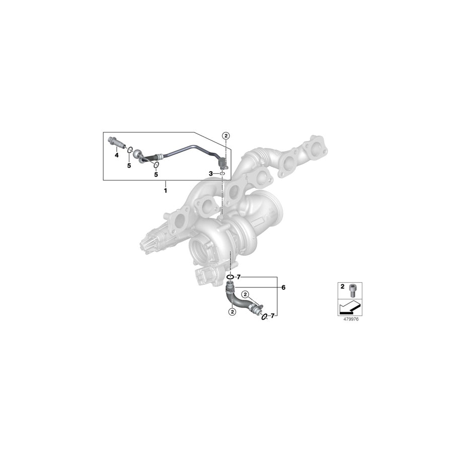 Genuine BMW 11428654387 RR11 RR31 G12 Oil Supply Line For Turbocharger ZYL. 7-12 (Inc. Phantom EWB, M760LiX & Phantom) | ML Performance UK Car Parts