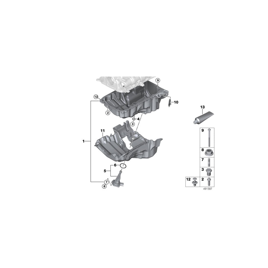 Genuine BMW 11138580122 G20 G31 G11 Oil Pan (Inc. 320i 1.6, 330e & 530e) | ML Performance UK Car Parts