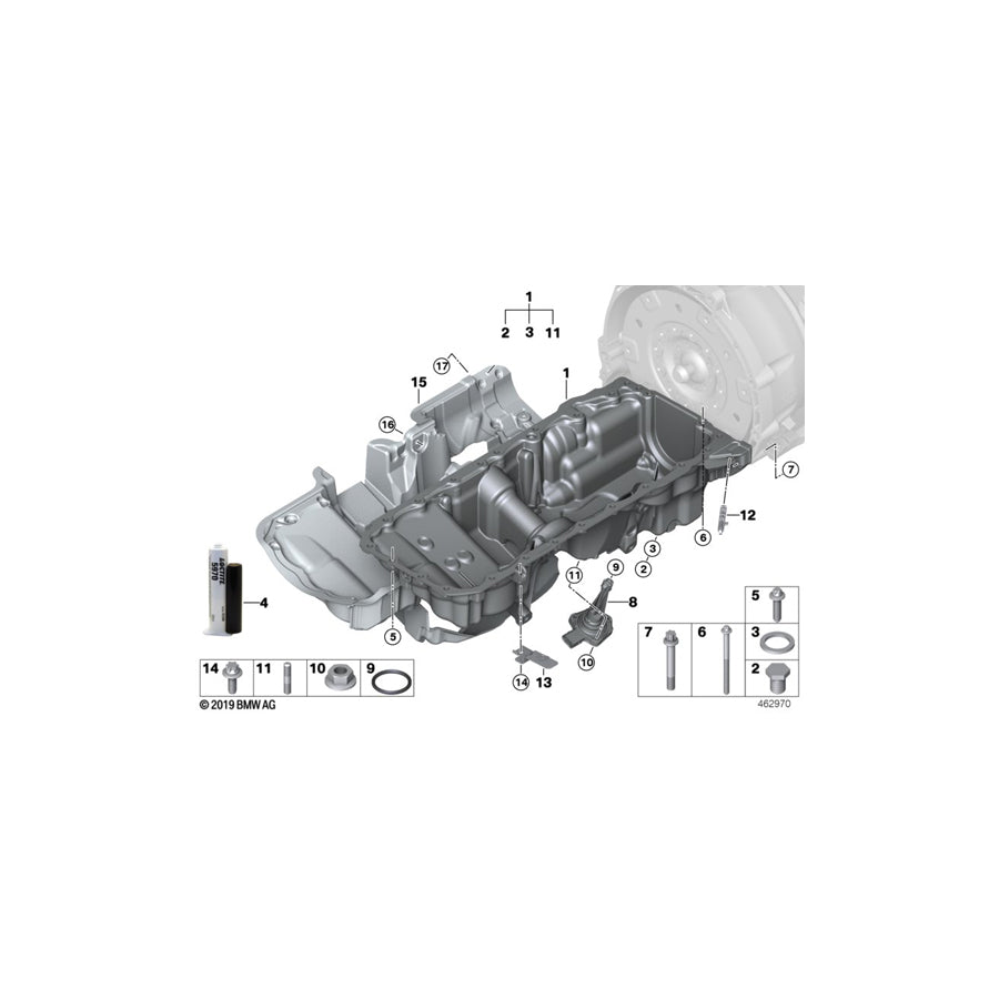 Genuine BMW 11138624381 F23 F33 Oil Pan (Inc. M140iX, 440iX & M240iX) | ML Performance UK Car Parts