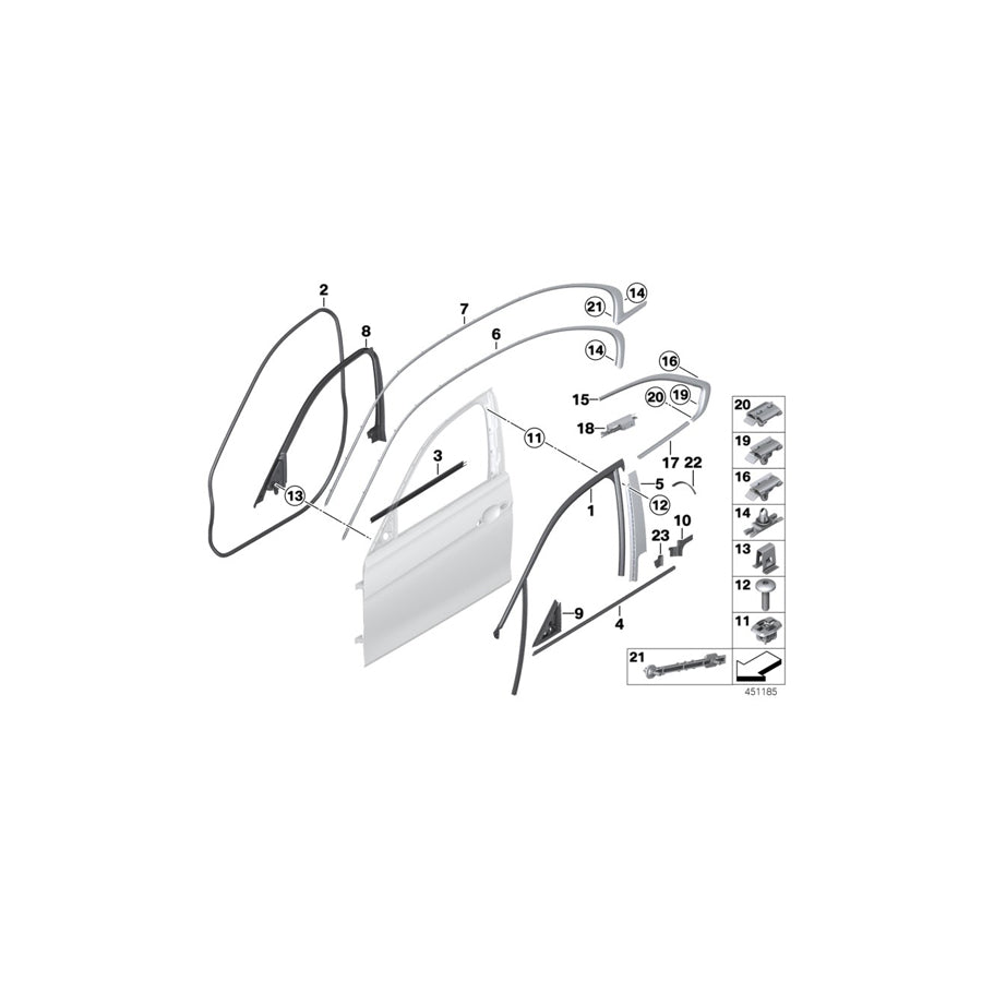 Genuine BMW 51357263233 F30 Finisher, Side Frame Left CHROM (Inc. 320i, 325d & Hybrid 3) | ML Performance UK Car Parts