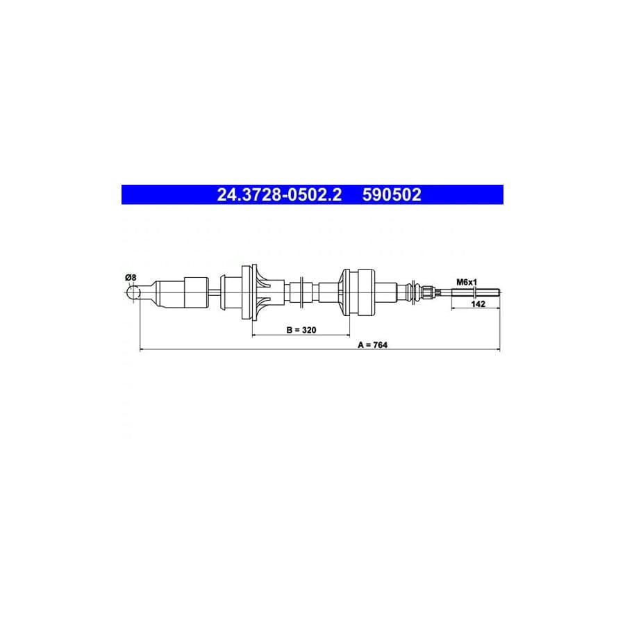 ATE 24.3728-0502.2 Clutch Cable