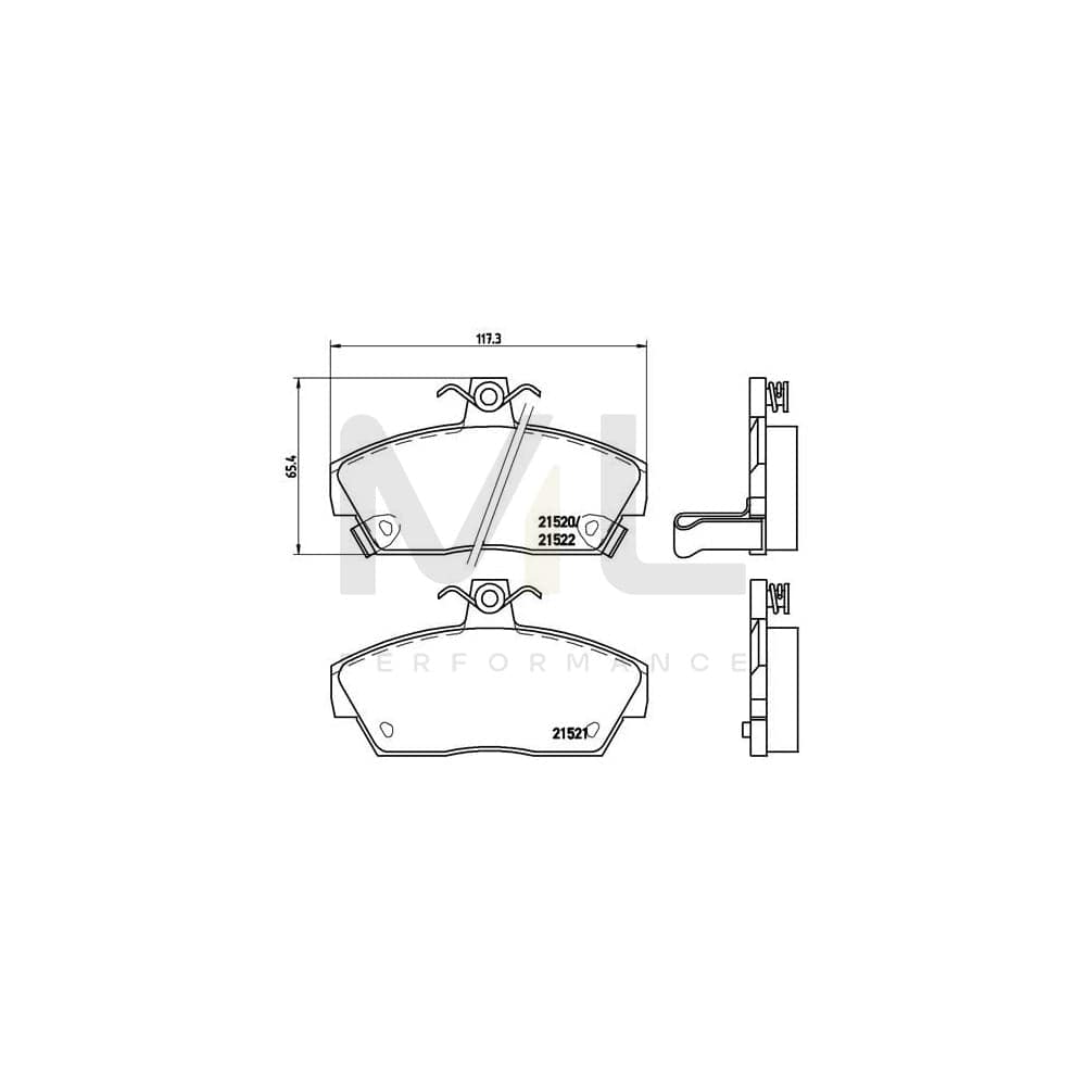 Brembo P 28 019 Brake Pad Set With Acoustic Wear Warning, With Brake Caliper Screws | ML Performance Car Parts