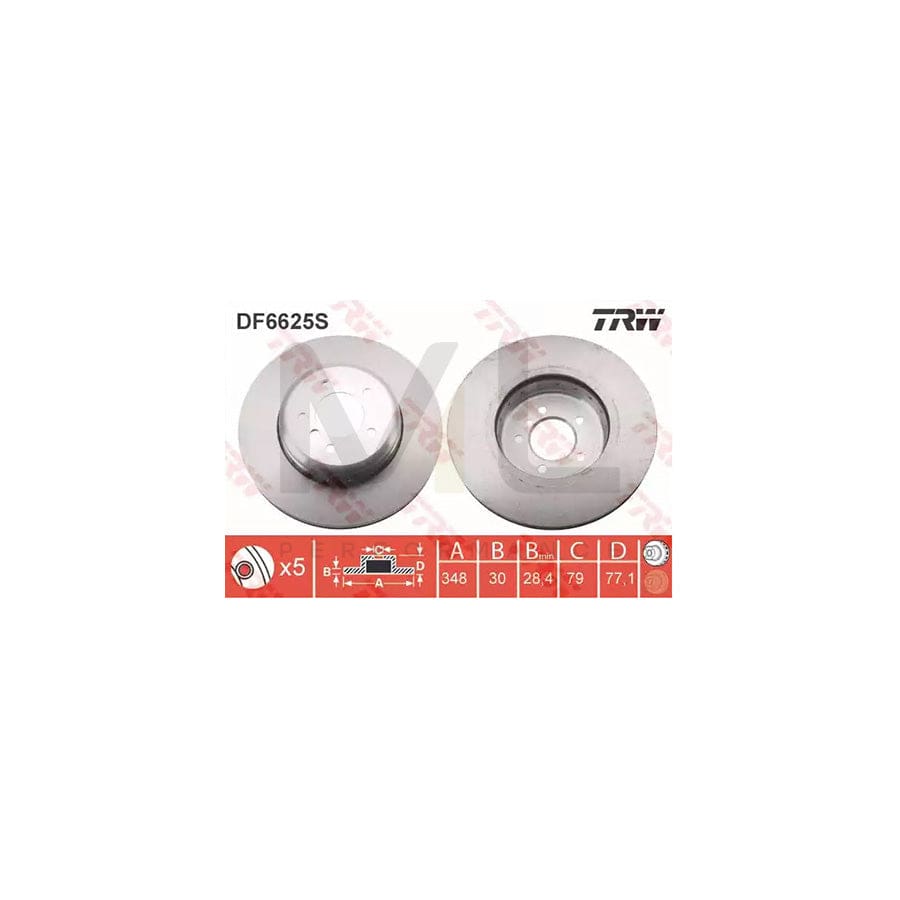 TRW DF6625S Brake Disc Two-piece brake disc, Vented, High-carbon | ML Performance Car Parts