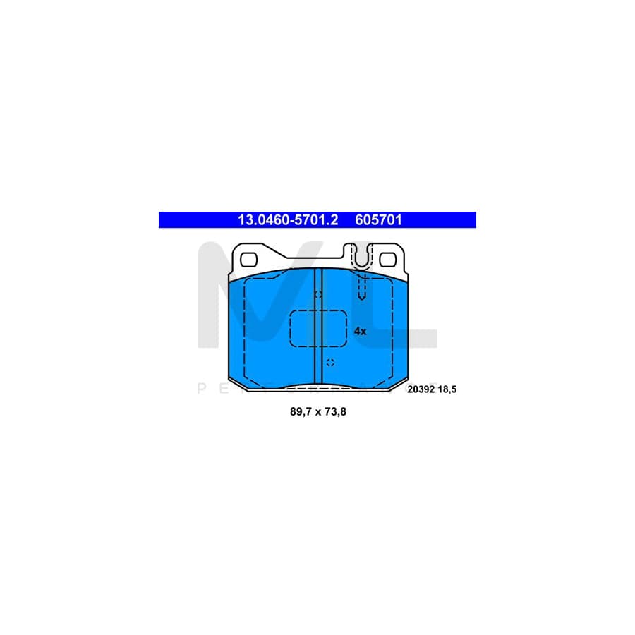 ATE 13.0460-5701.2 Brake pad set for VW LT excl. wear warning contact, prepared for wear indicator | ML Performance Car Parts