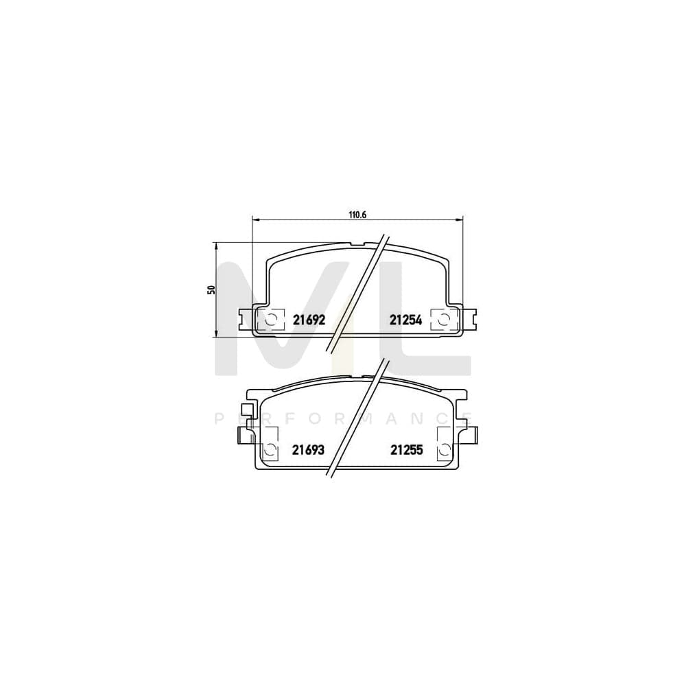 Brembo P 34 001 Brake Pad Set For Isuzu Campo / Faster (Kb) With Acoustic Wear Warning | ML Performance Car Parts