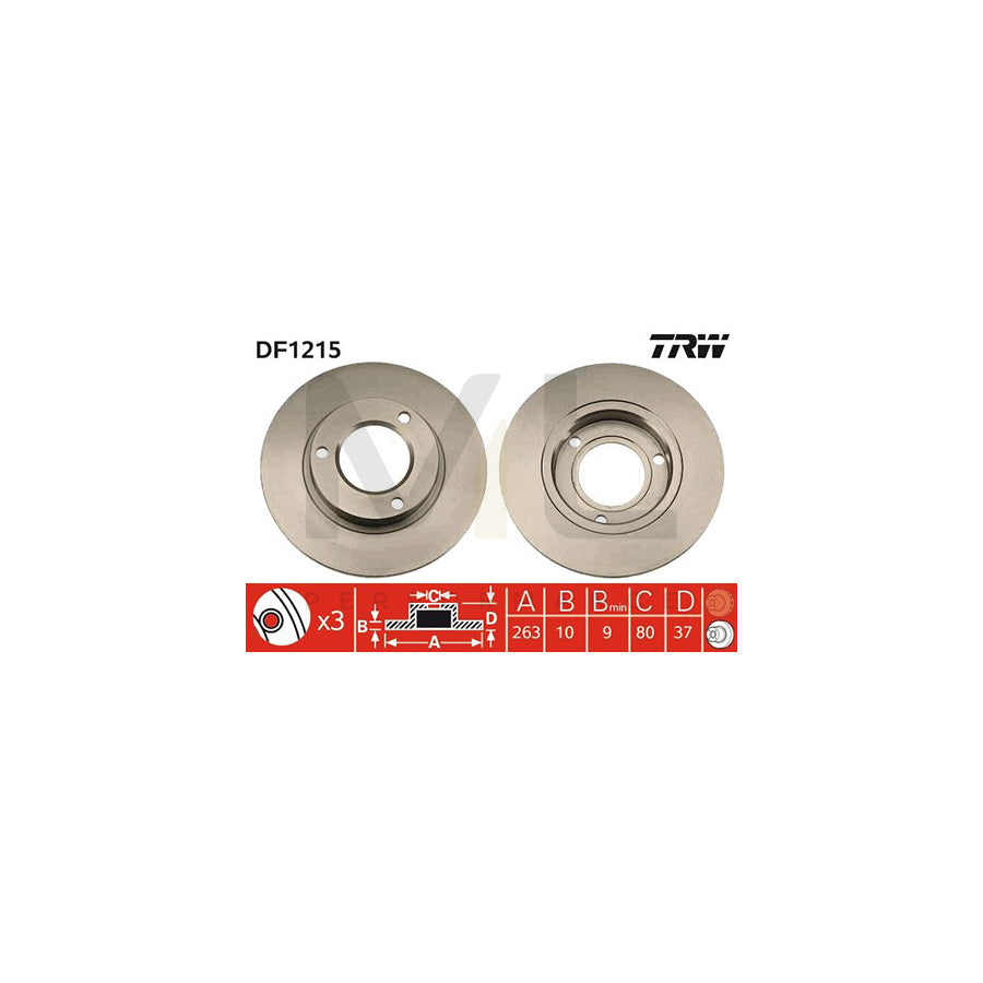 TRW DF1215 Brake Disc Solid | ML Performance Car Parts