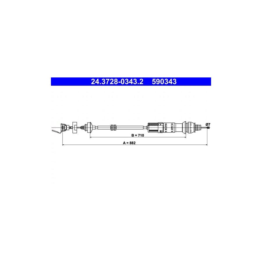 ATE 24.3728-0343.2 Clutch Cable