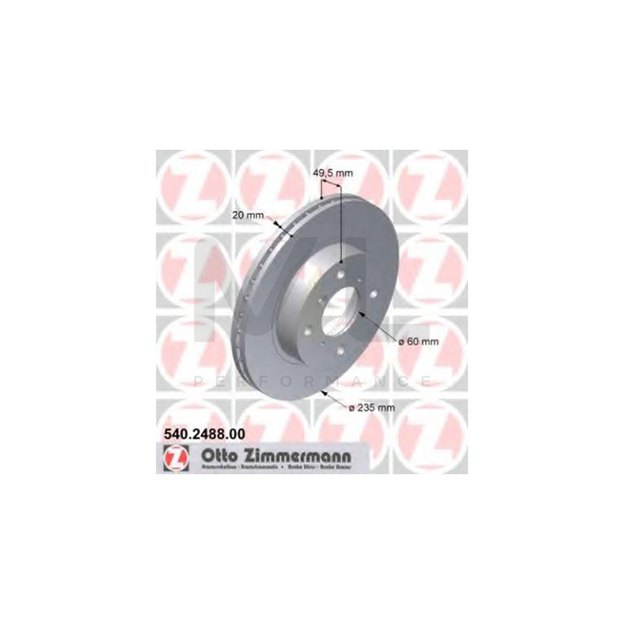 ZIMMERMANN 540.2488.00 Brake Disc for SUZUKI BALENO Internally Vented | ML Performance Car Parts