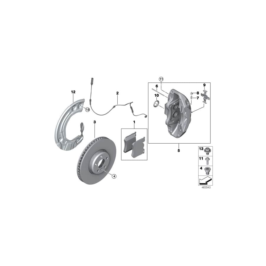 Genuine BMW 34116891312 G20 Caliper Housing Right (Inc. M340i) | ML Performance UK Car Parts