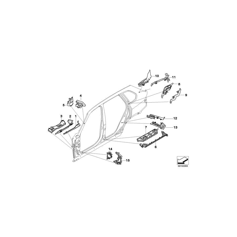 Genuine BMW 41007160515 E71 E70 E72 Molded Part Column A, Bottom Ext. Left (Inc. X5 40iX, X5 M & X5 35dX) | ML Performance UK Car Parts