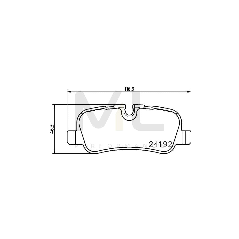 Hella 8DB 355 011-981 Brake Pad Set Prepared For Wear Indicator, With Accessories | ML Performance Car Parts