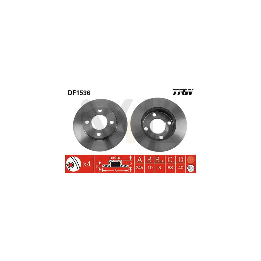 TRW DF1536 Brake Disc Solid, Painted | ML Performance Car Parts