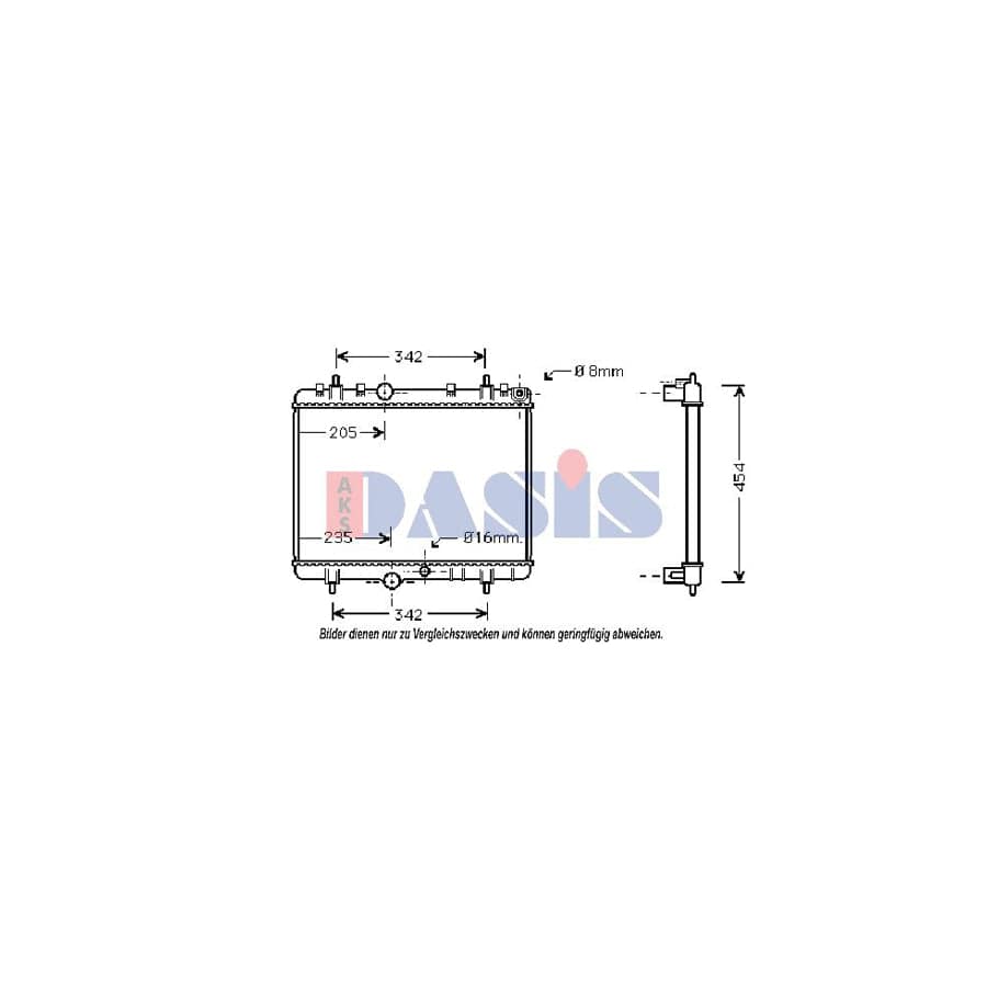 AKS Dasis 160013N Engine Radiator For Peugeot 307 | ML Performance UK