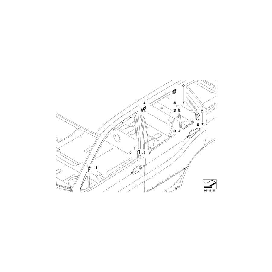 Genuine BMW 51337016590 E53 Seal, Mirror Triangle, Top Right (Inc. X5 3.0d, X5 4.8is & X5 4.4i) | ML Performance UK Car Parts