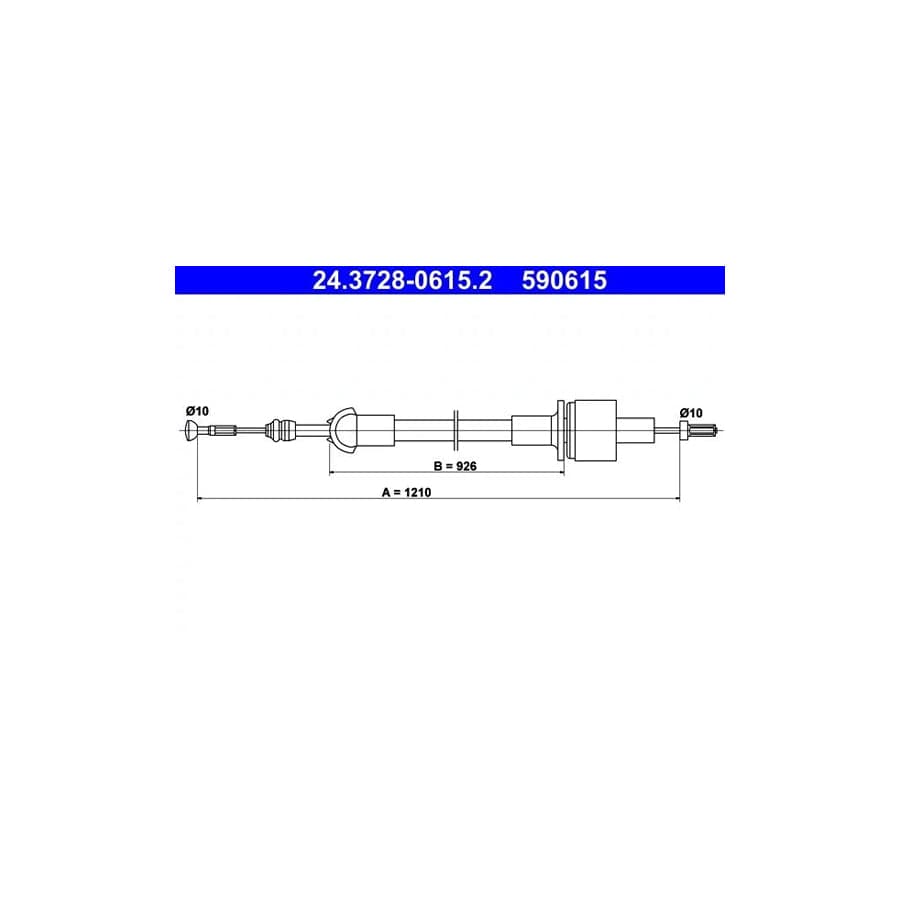 ATE 24.3728-0615.2 Clutch Cable