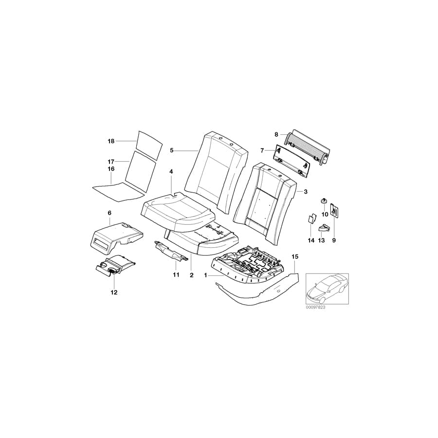 Genuine BMW 52207007272 E66 E67 E65 Seat Frame, Right (Inc. 760i, 730Ld & ALPINA B7) | ML Performance UK Car Parts