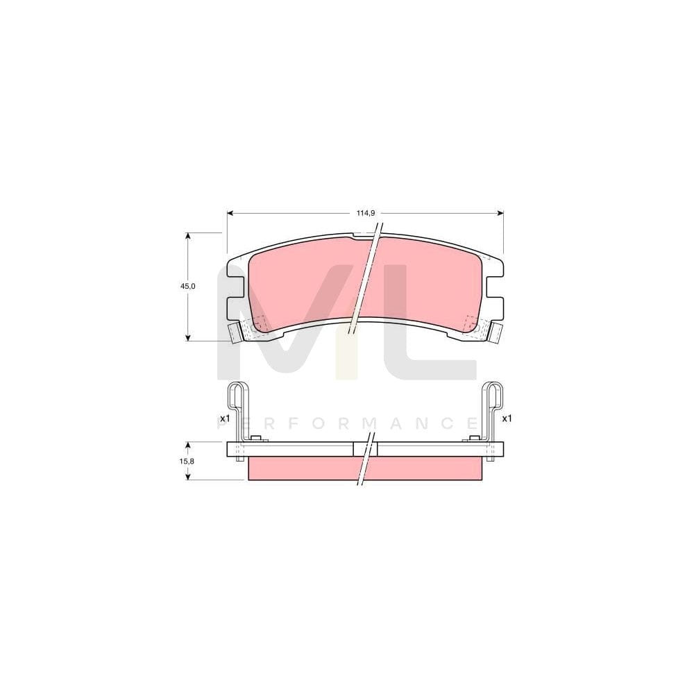 TRW Gdb1018 Brake Pad Set With Acoustic Wear Warning | ML Performance Car Parts