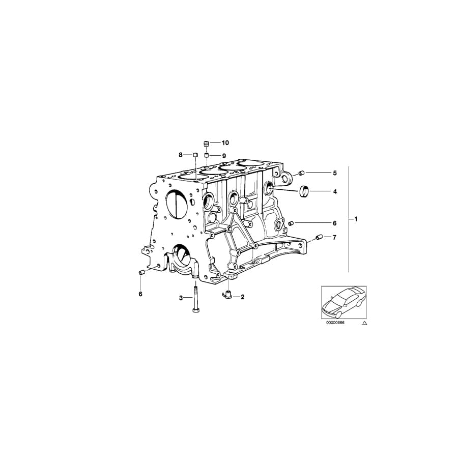 Genuine BMW 11111247617 E36 Engine Block With Piston (Inc. 318is, 318i & Z3 1.9) | ML Performance UK Car Parts