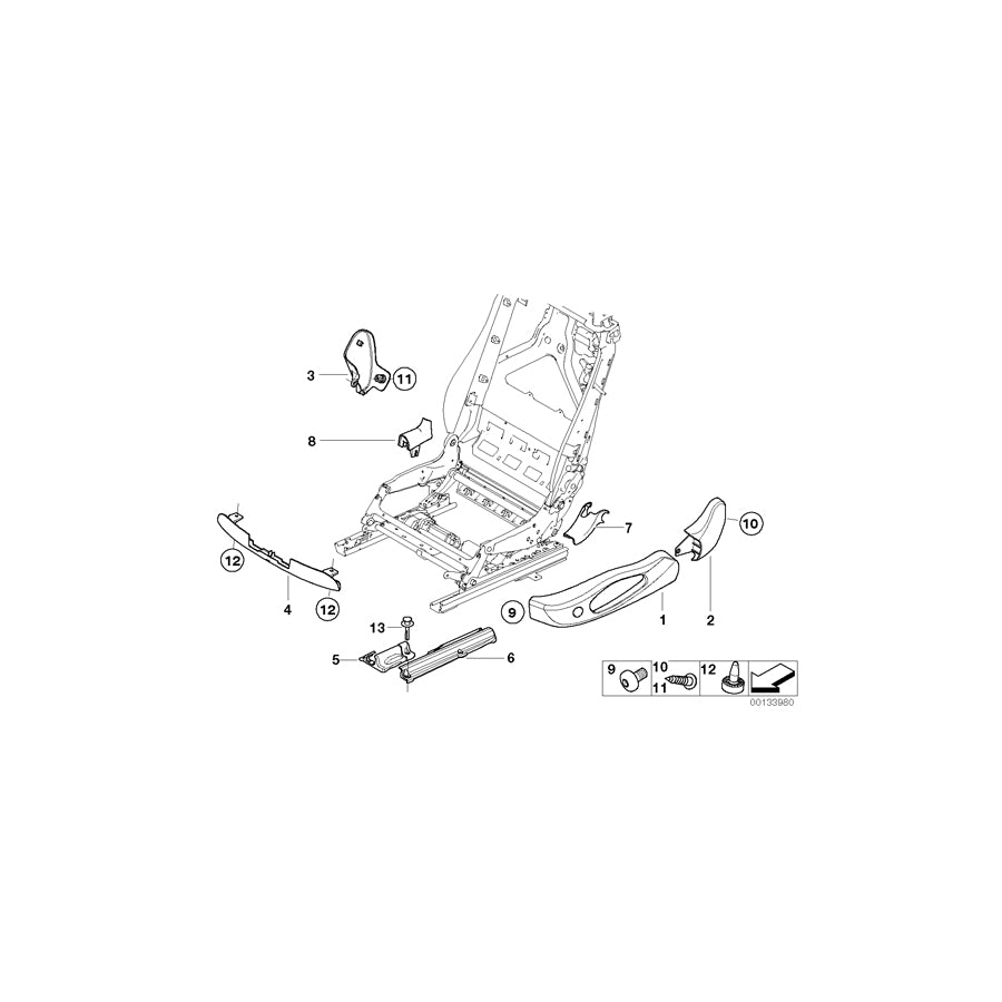 Genuine BMW 52107162773 E64 Trim, Seat Outer Left CREAMBEIGE (Inc. 630i, 635d & 650i) | ML Performance UK