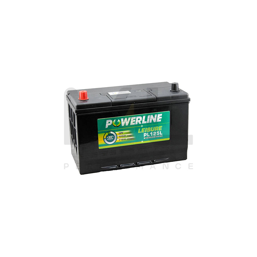 PL125L Powerline Leisure Battery 12V (POS Left) | Car Batteries UK | ML Performance Car Parts